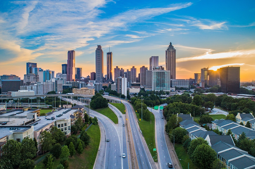 Atlanta Georgia GA Downtown Skyline Aerial Panorama